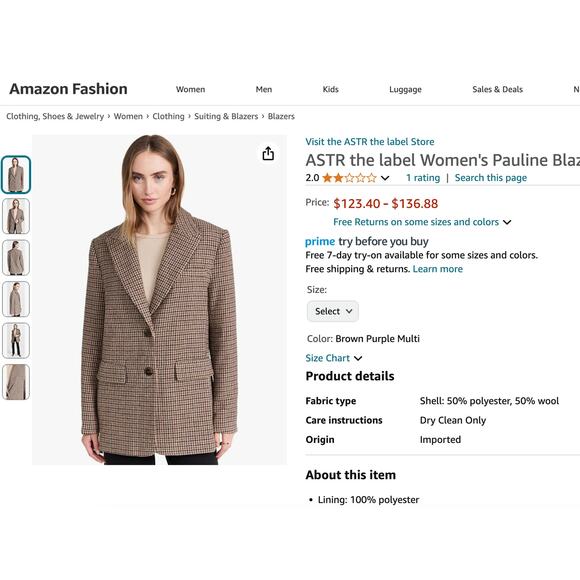 Nine West Plus OX Houndstooth Heritage Blazer - Picture 8 of 9